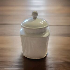 Vintage Arthur Wood White Ceramic Canister Jar with Lid Made in England...